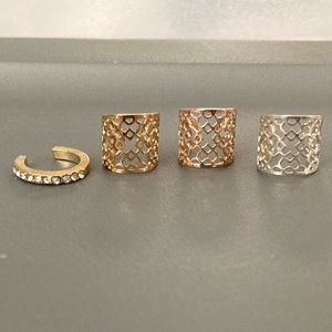 ASSORTMENT OF EAR CUFFS GOLD, SILVER AND ROSE GOLD